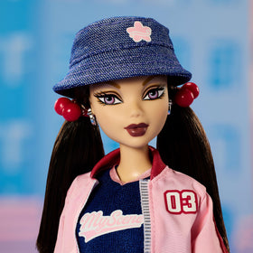 Barbie Signature Nolee candy pink cropped jacket detail for versatile looks.