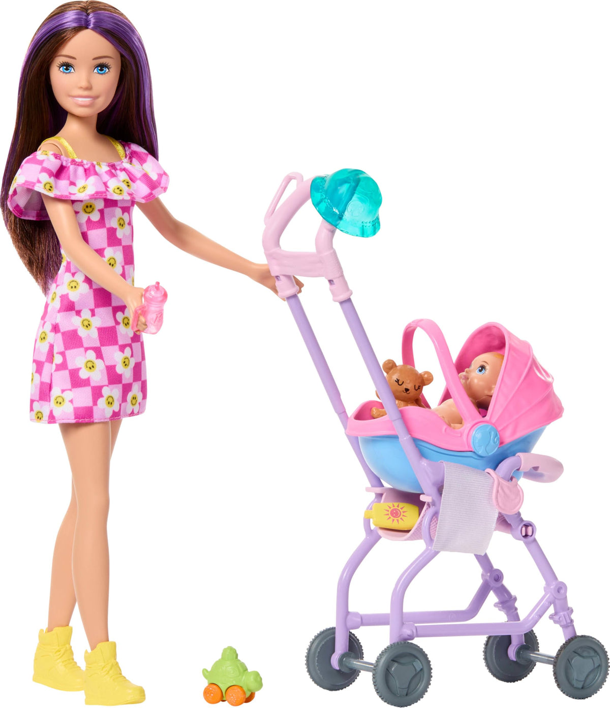 Barbie Skipper Babysitters Inc baby doll with sippy cup for pretend meals.