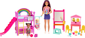 Barbie Skipper daycare set with three dolls and furniture for creative caregiving play