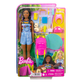 Barbie striped tank top and denim overalls outfit for exploration