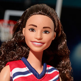Barbie Sue Bird doll made to move for authentic shooting form.
