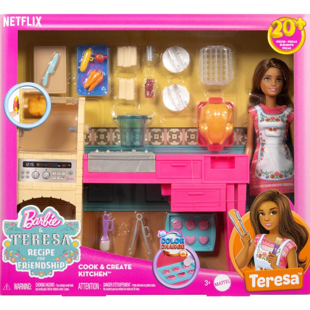 Barbie Teresa Recipe for Friendship kitchen counter and shelves for pretend pantry.