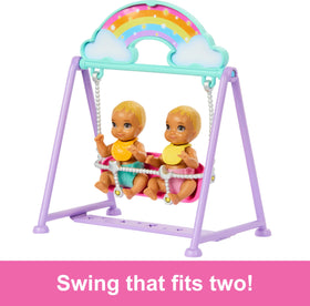 Barbie Skipper see-saw supports active pretend play for twins