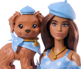 Barbie Twinning Looks coordinated blue beret and pink purse set sparks creativity