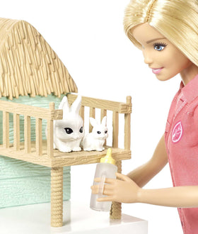 Barbie tree nest and cubbies offer cozy rest spots for patients