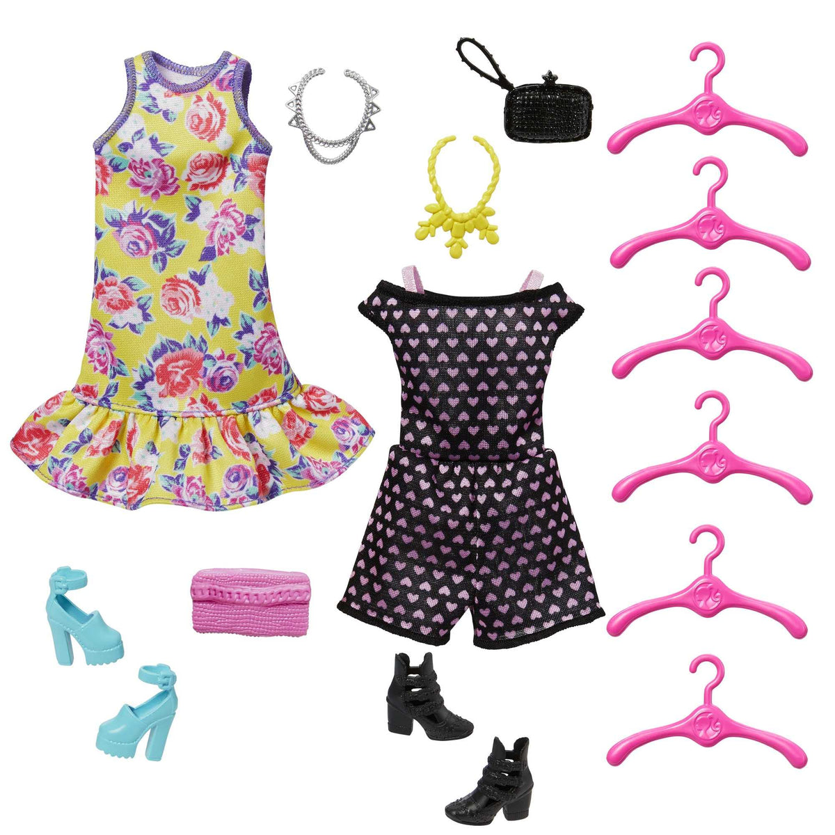 Barbie doll with outfits ready for mix and match fashion play