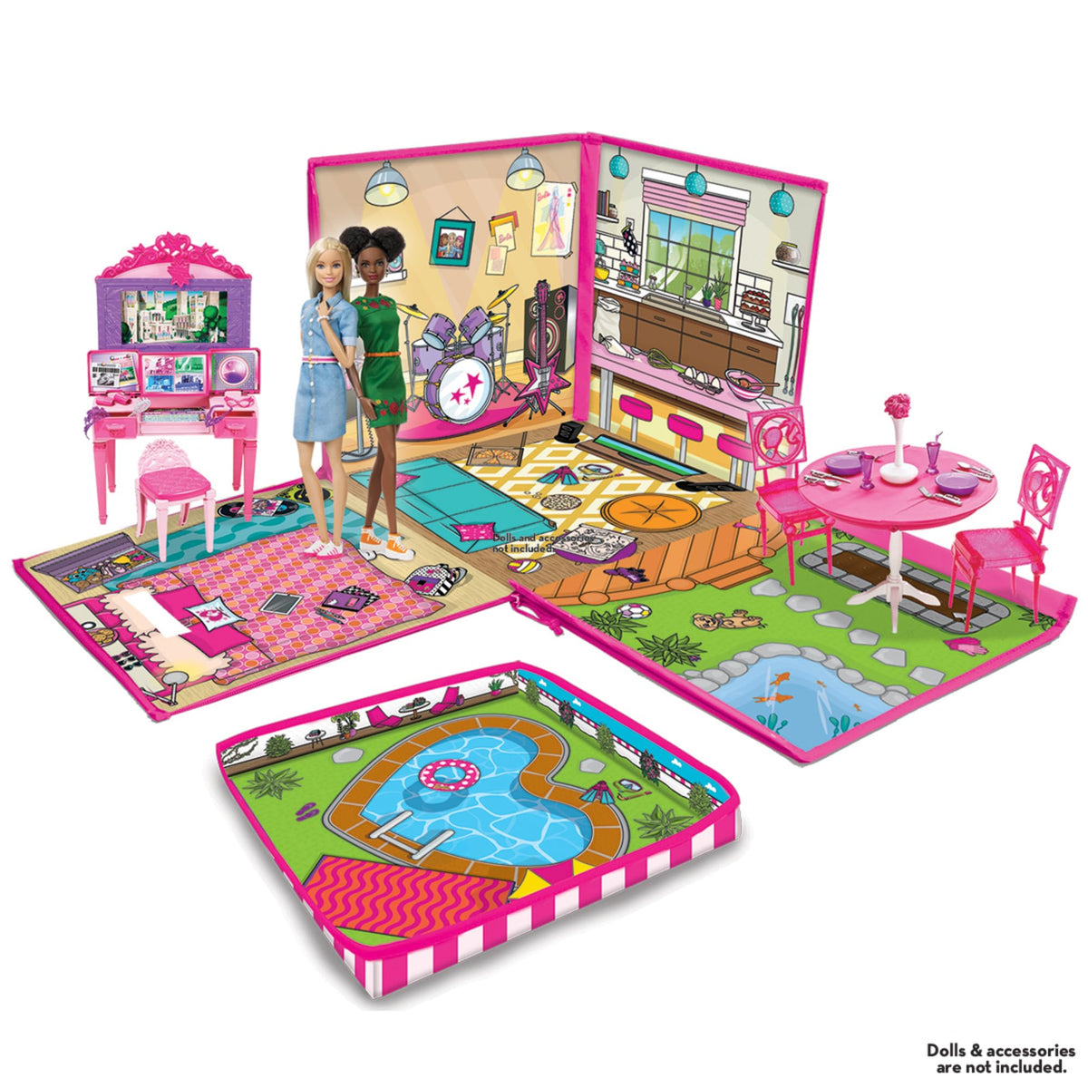 Barbie ZipBin Dream House play mat folded for storage.