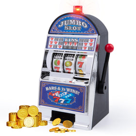 BARGIFTS Slot Machine Money Bank front view showing compact desk-friendly savings