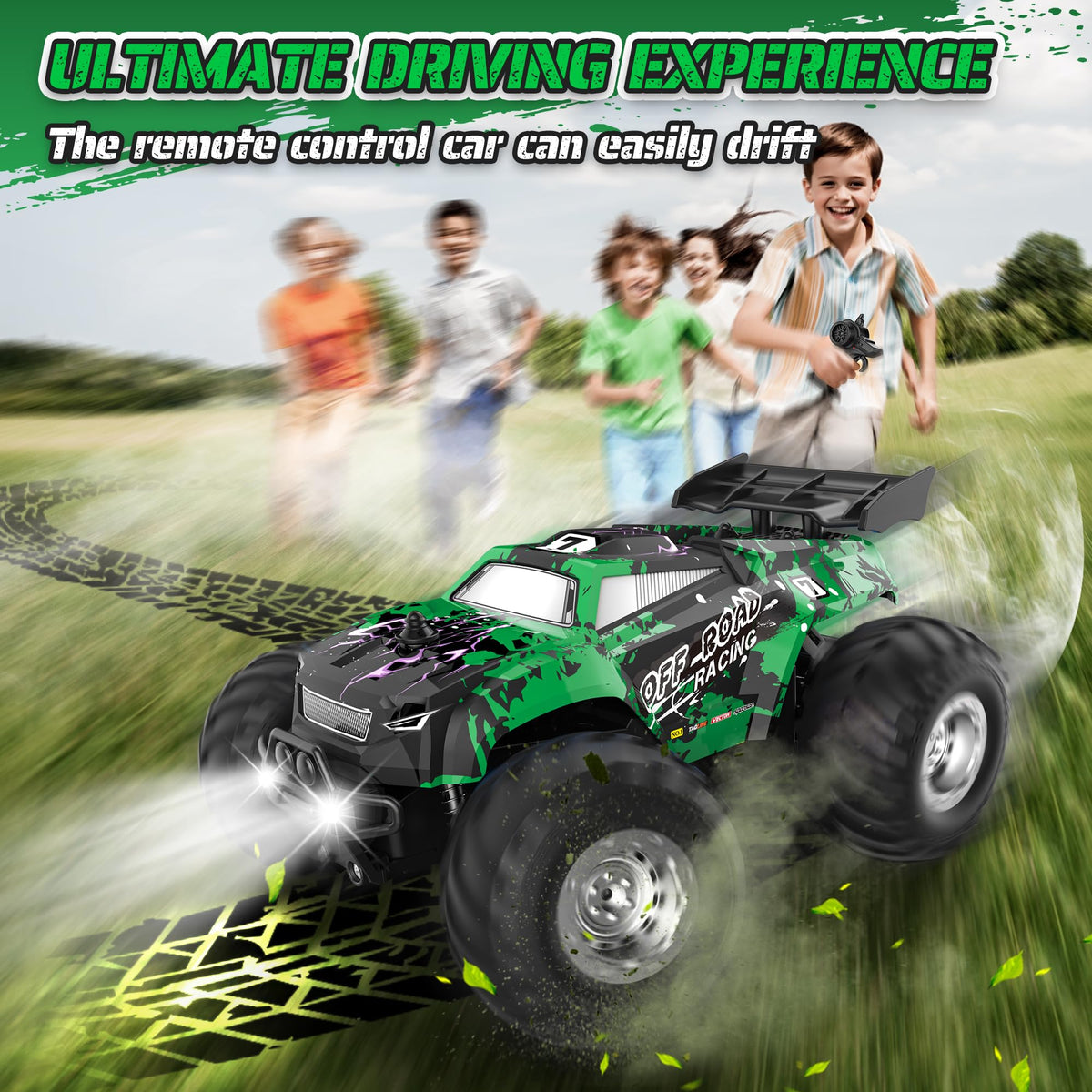 Barlisam RC car demonstrating all-terrain 45-degree climb on rugged surface