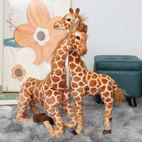 BARMI giraffe plush soft-fabric closeup highlights plush texture and cozy feel