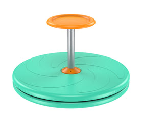 BARNEY KAITE BS Spinner-X seated spinner toy green side view shows playful design and focus.