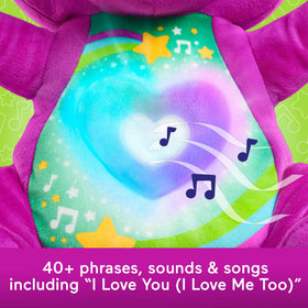 Barney sings I Love You to support language-friendly play.