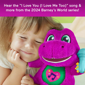 Children enjoy imaginative play with Barney in a playful scene.