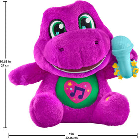 Barney at playtime, illustrating kid-friendly, interactive use.