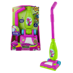 Barneys World toddler clean up vacuum front view with bright lights for pretend cleaning