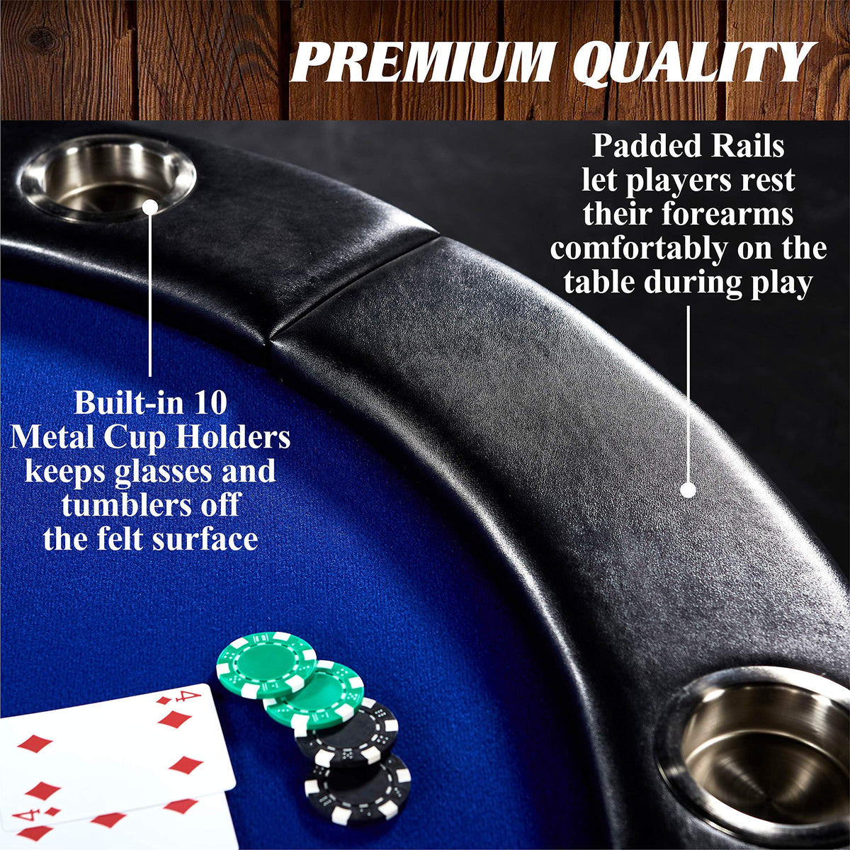 Barrington 84-inch table length supports full 10-player setup.