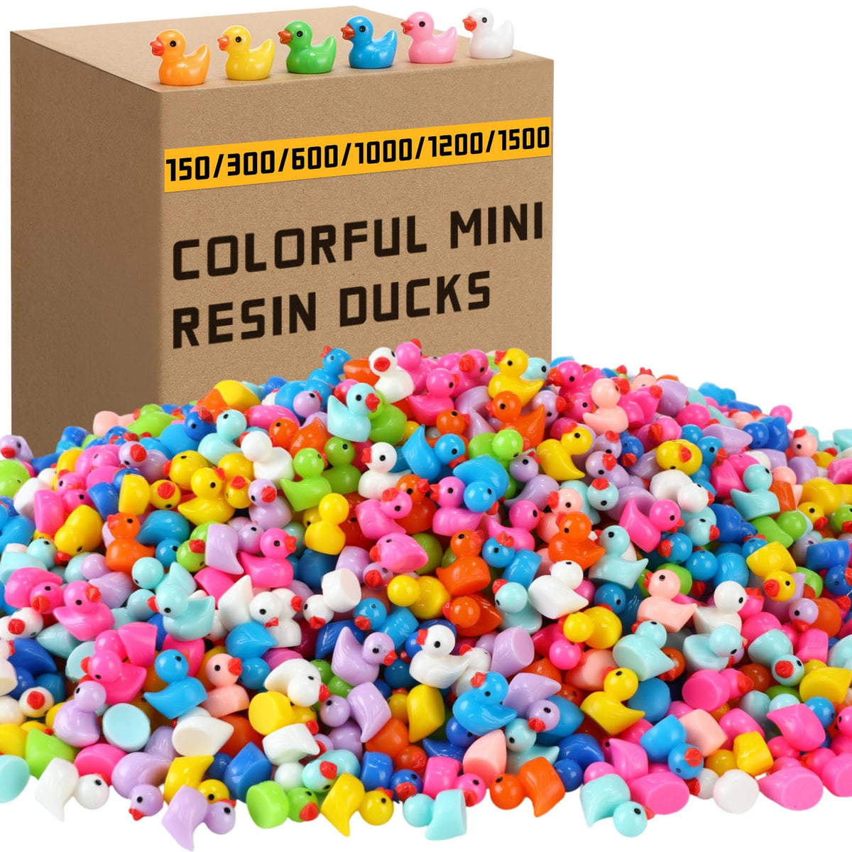 Barydat 600 mini resin ducks pack for micro landscapes and playful decorations.