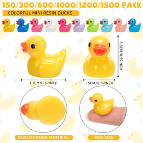 Barydat multicolor mini resin ducks close-up for DIY projects
