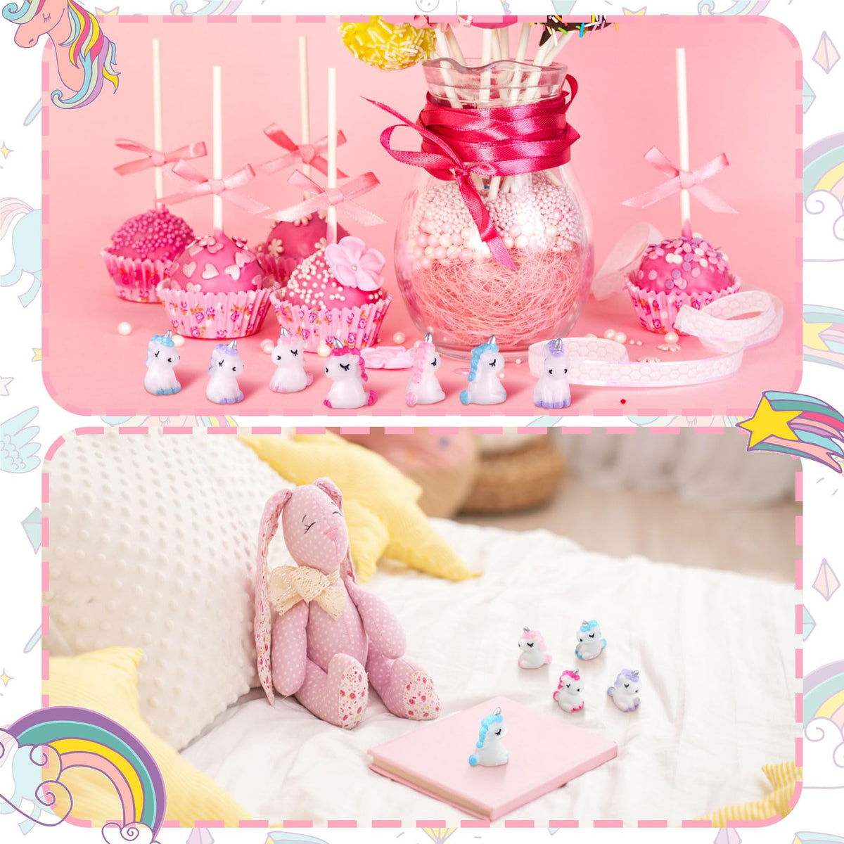 Barydat resin unicorn miniatures provide durable, water-resistant details for garden displays.