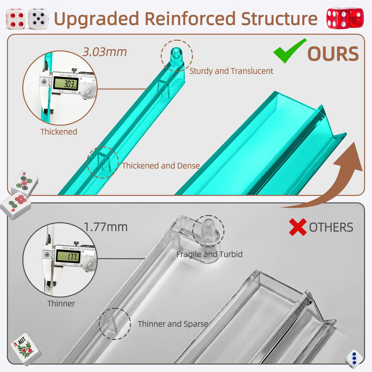 BASALTIX Mahjong Racks with integrated pushers for smooth wall extension