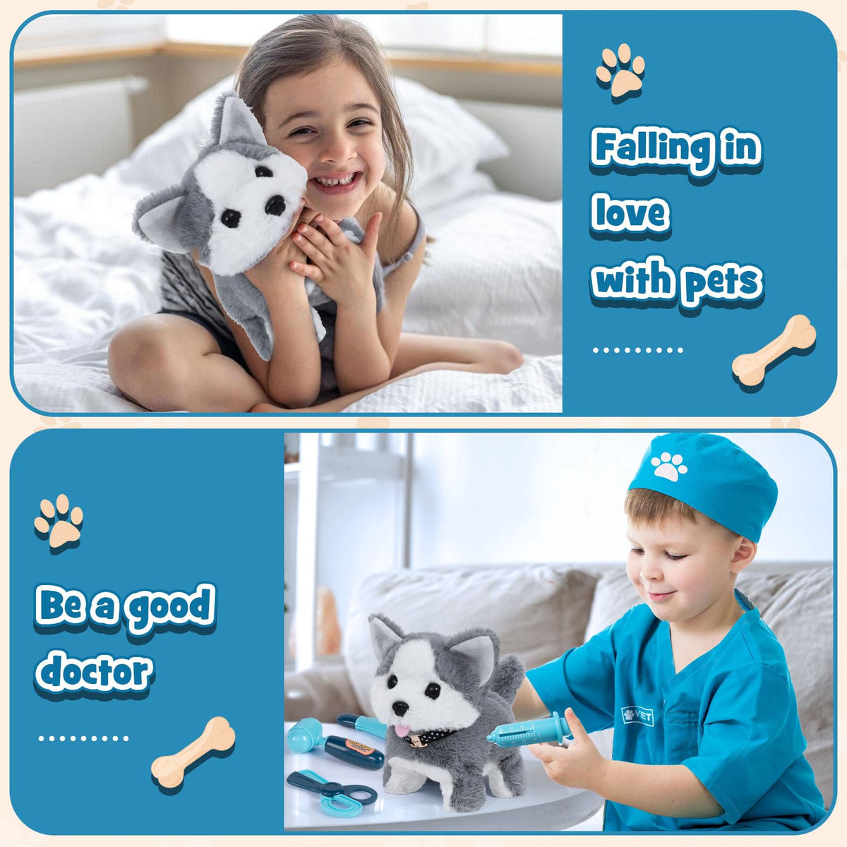 Bascolor medical tools set supports educational pretend vet exams