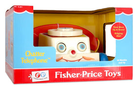 Basic Fun Fisher-Price Chatter Phone roll-along toy encourages movement and play.
