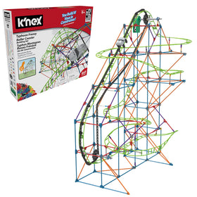 Basic Fun K'NEX Typhoon Frenzy 19 ft track for immersive home coaster play.