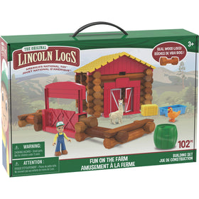 Basic Fun Lincoln Logs Fun on the Farm barn structure for creative play