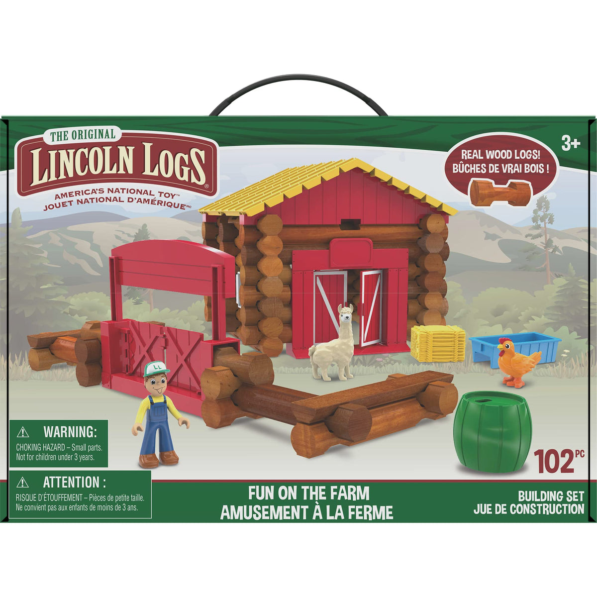 Basic Fun Lincoln Logs encourage kids to design and recreate farm scenes