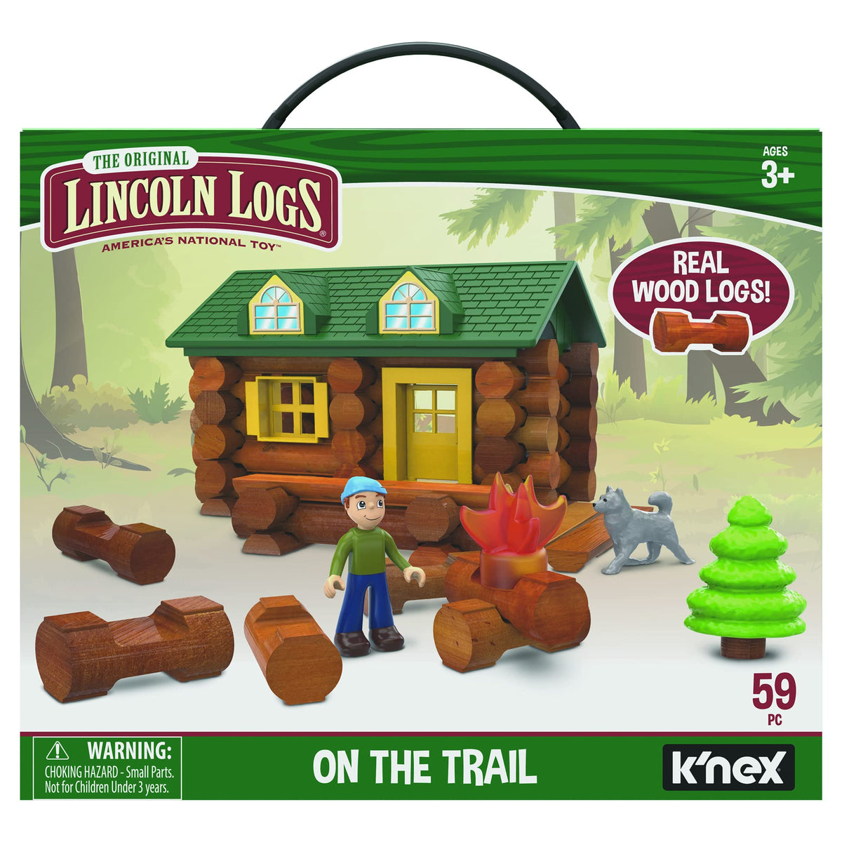 Basic Fun Lincoln Logs On the Trail 59 piece setup inspires imaginative building