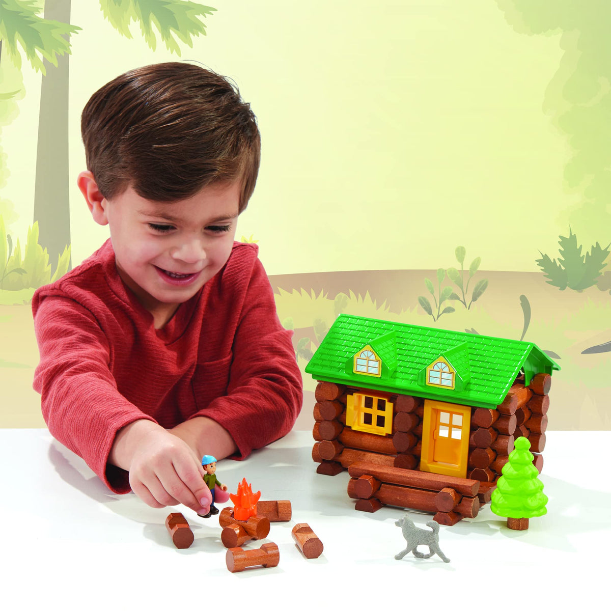 Basic Fun Lincoln Logs On the Trail working door and windows invite interactive storytelling