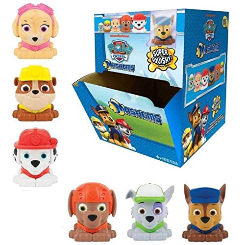 Basic Fun Mash'Ems Paw Patrol 4-pack squishy collectibles for imaginative play.