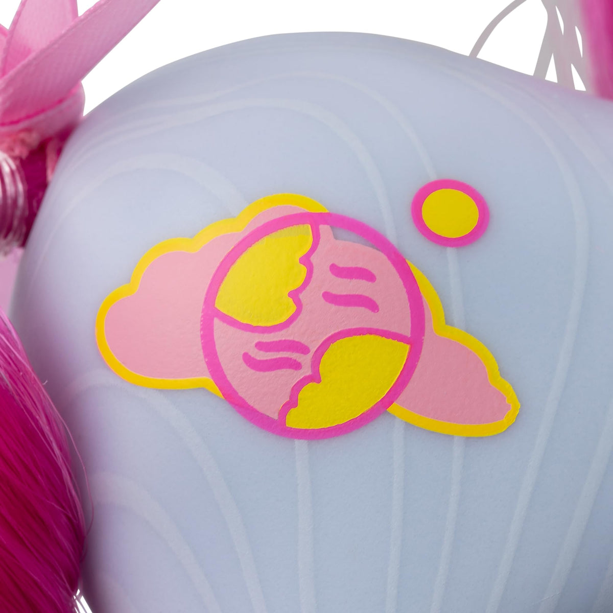 Basic Fun Polaris cutie mark featuring pink planet and sun.