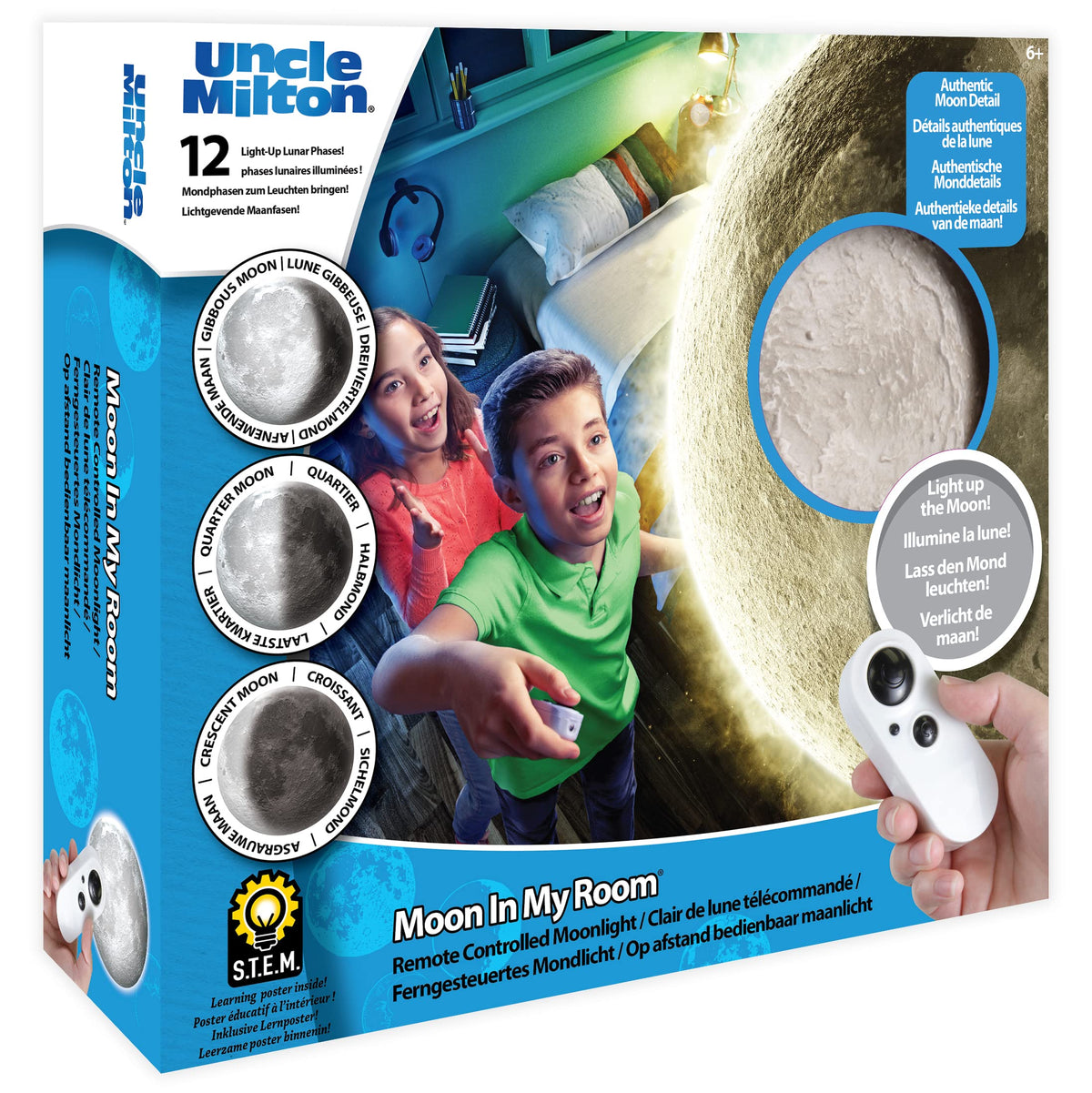 Basic Fun Uncle Milton Moon emits a soft, comforting glow.