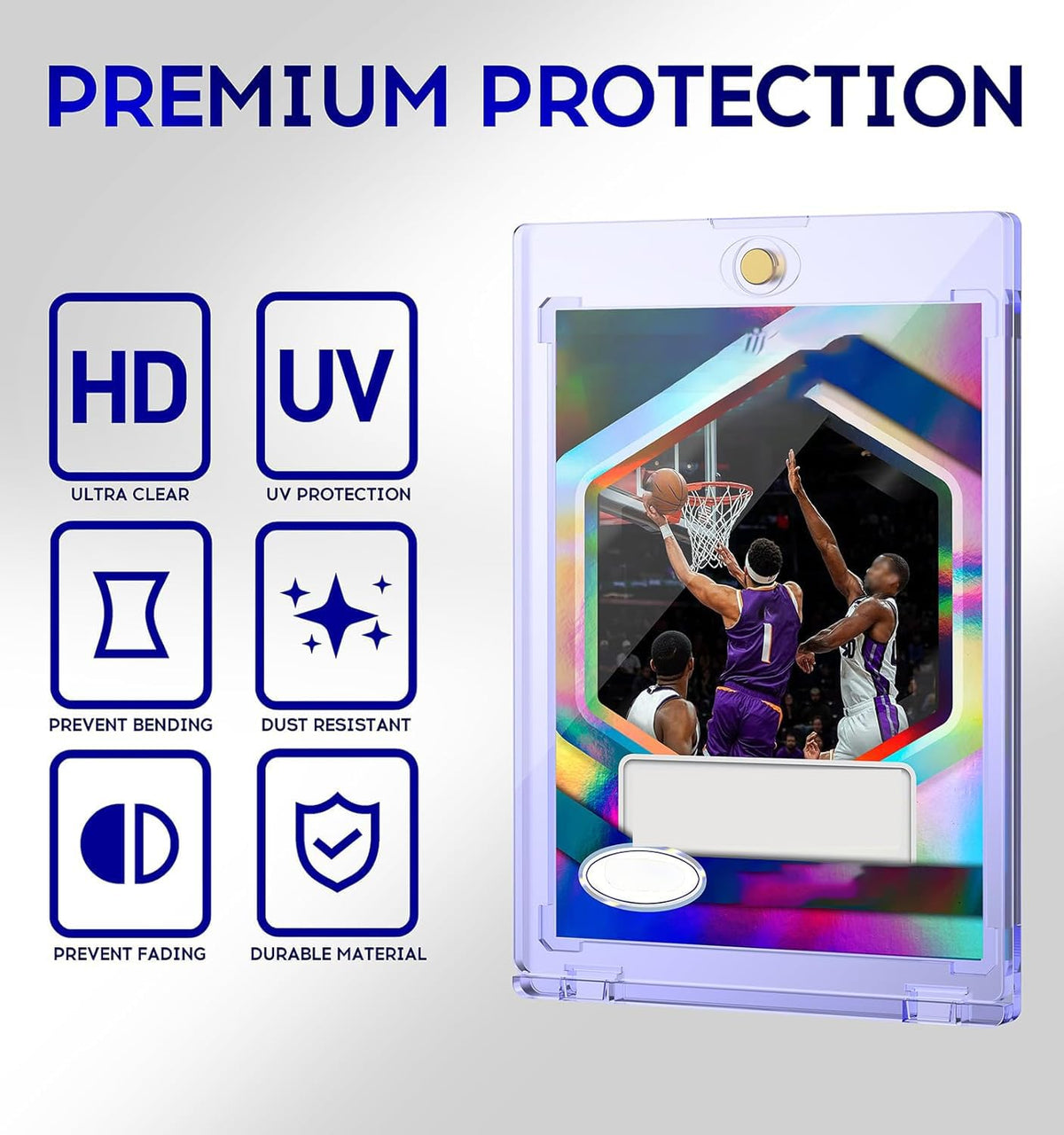 Basthalan UV-protected card case front with visible coating.