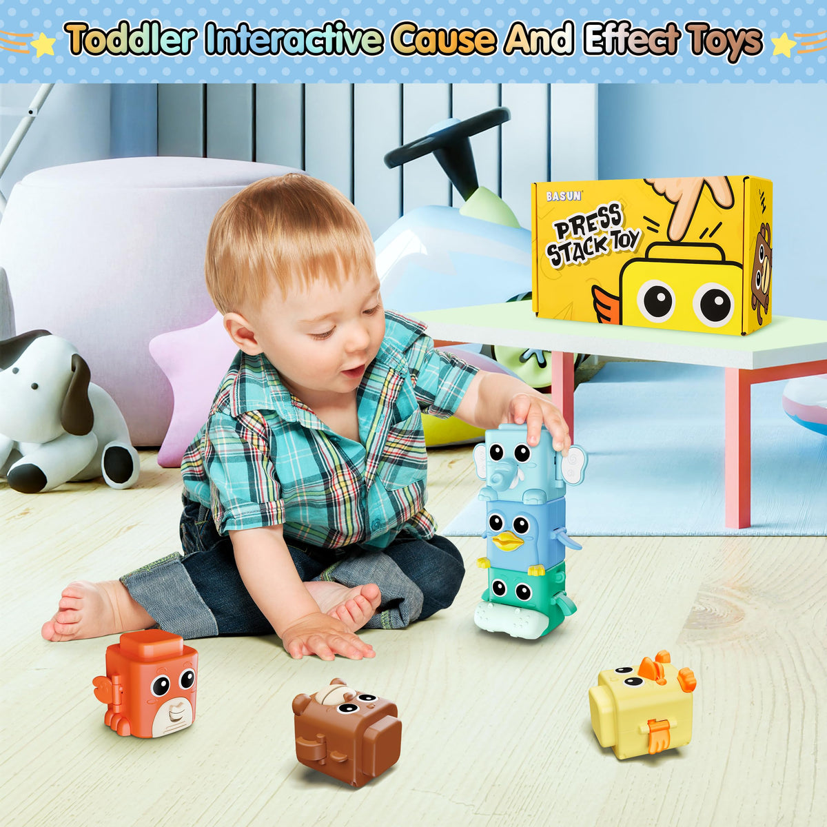 BASUN buffalo stacking toy visuals invite open-ended pretend play