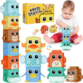 BASUN crab stacking toy with changing expressions for toddler engagement