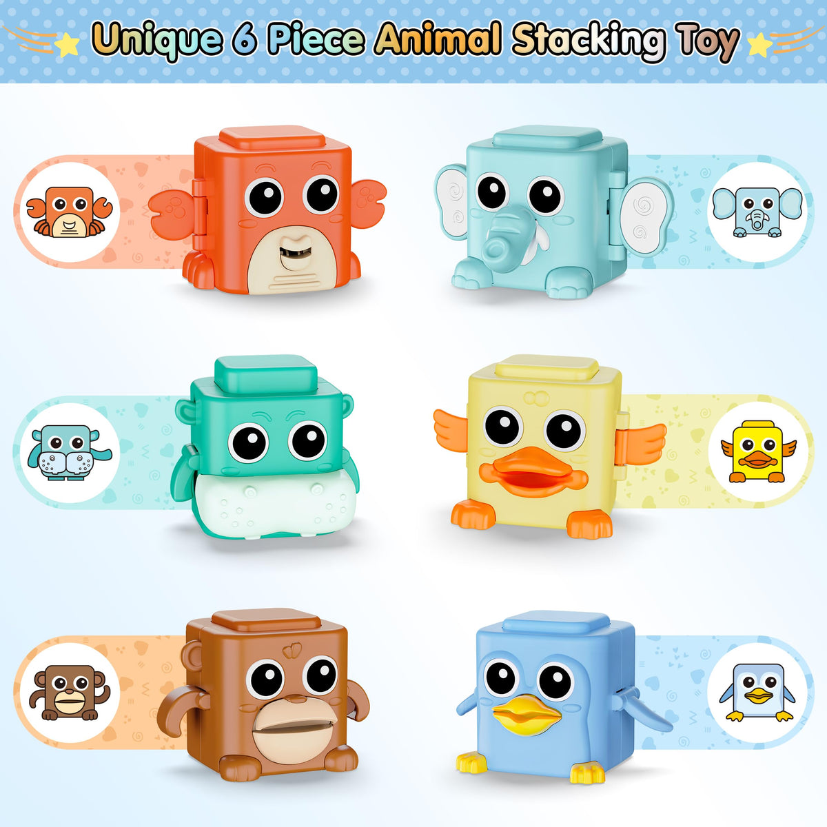 BASUN monkey stacking toy playful expressions for focus and exploration