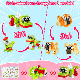 Basytodio 3-in-1 animal blocks showing different shapes