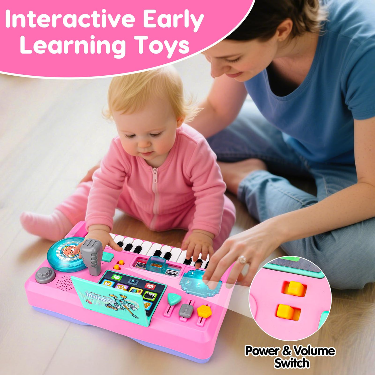 Basytodio Baby DJ Table instruments and sounds to spark curiosity.