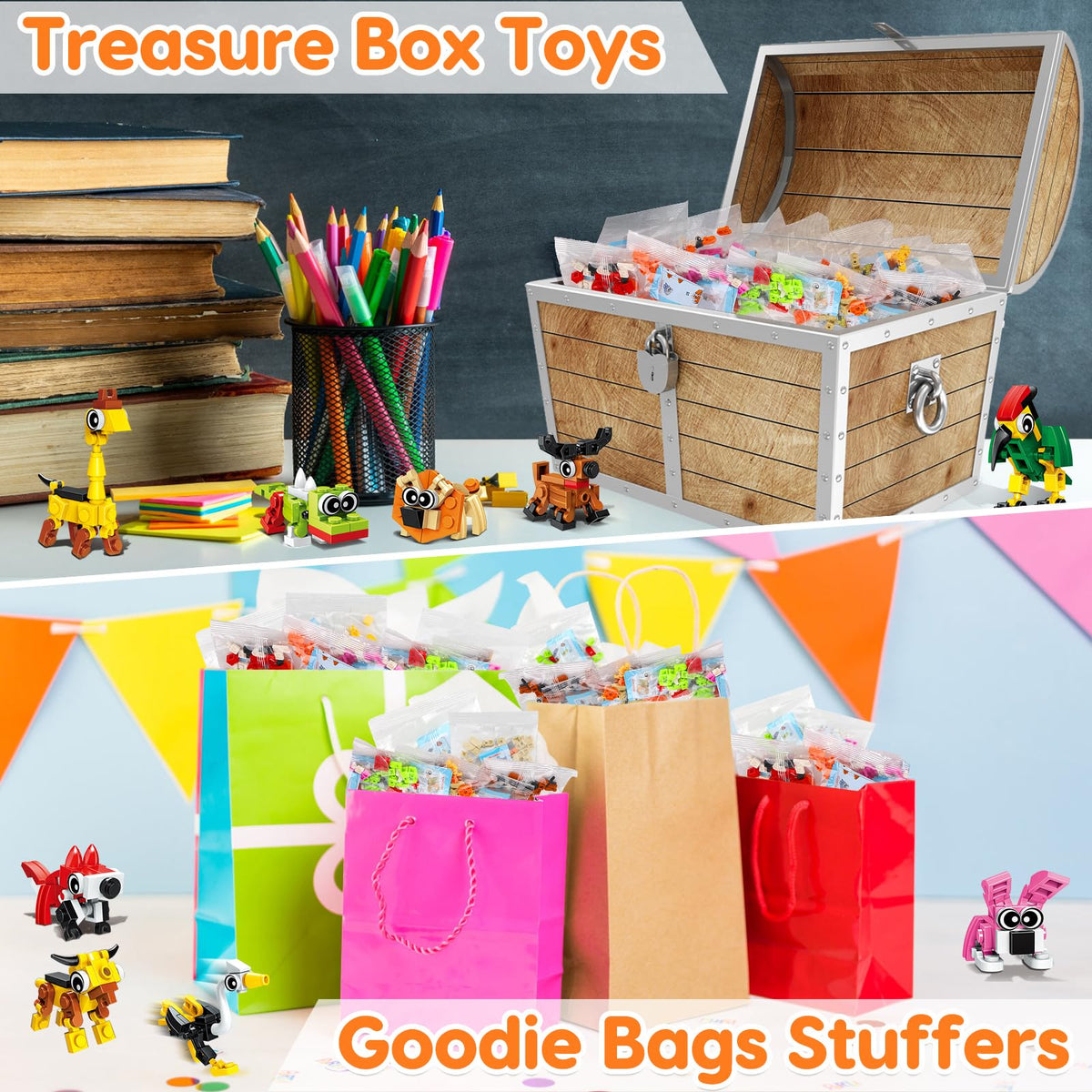 Basytodio blocks displayed as party bag fillers for birthdays.