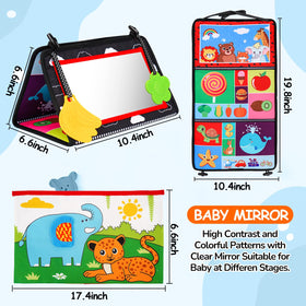 Basytodio infant tummy time mirror with teethers for soothing exploration