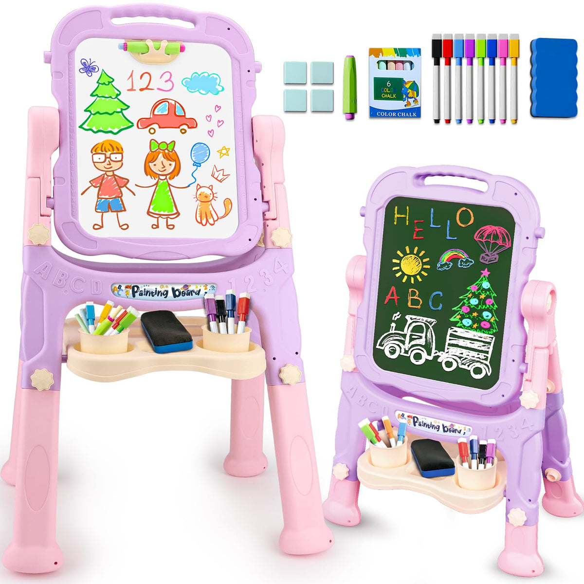 Basytodio kids easel with 360-degree rotation for flexible drawing sessions