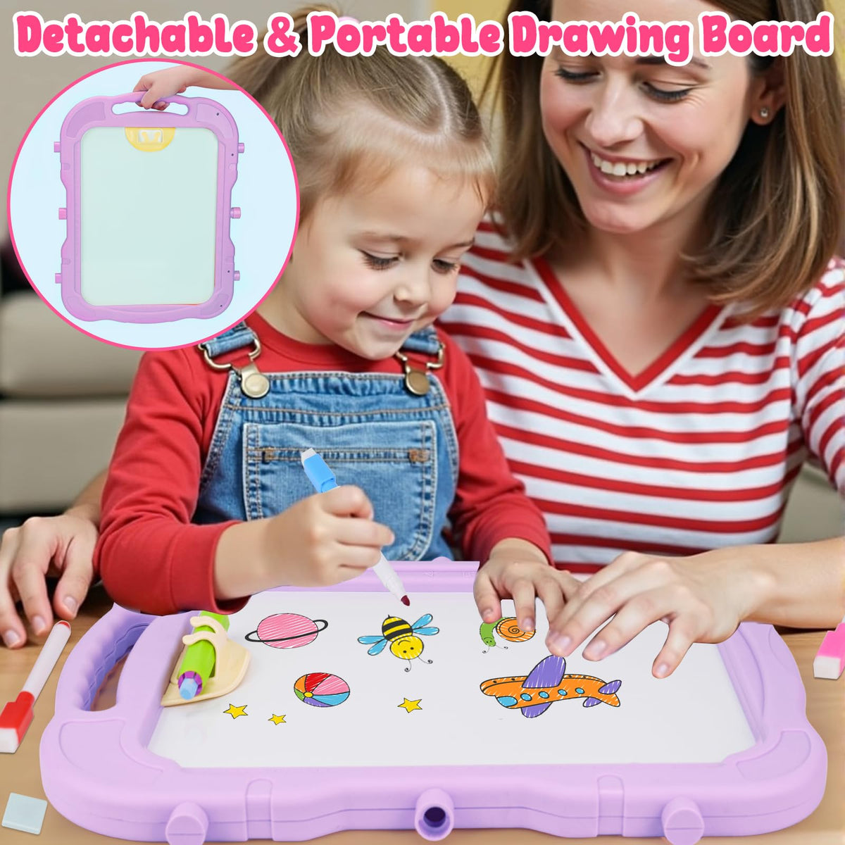 Basytodio adjustable-height stand supports growing children during art time