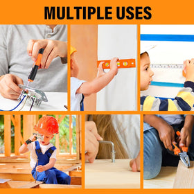 Basytodio kid level and measuring tape for precise, kid-friendly projects.
