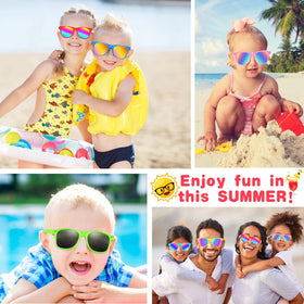 Basytodio kids sunglasses neon yellow for high-visibility outdoor safety