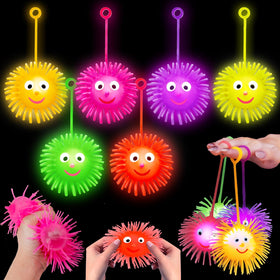 Basytodio LED puffer ball glowing in multiple colors for nighttime party fun