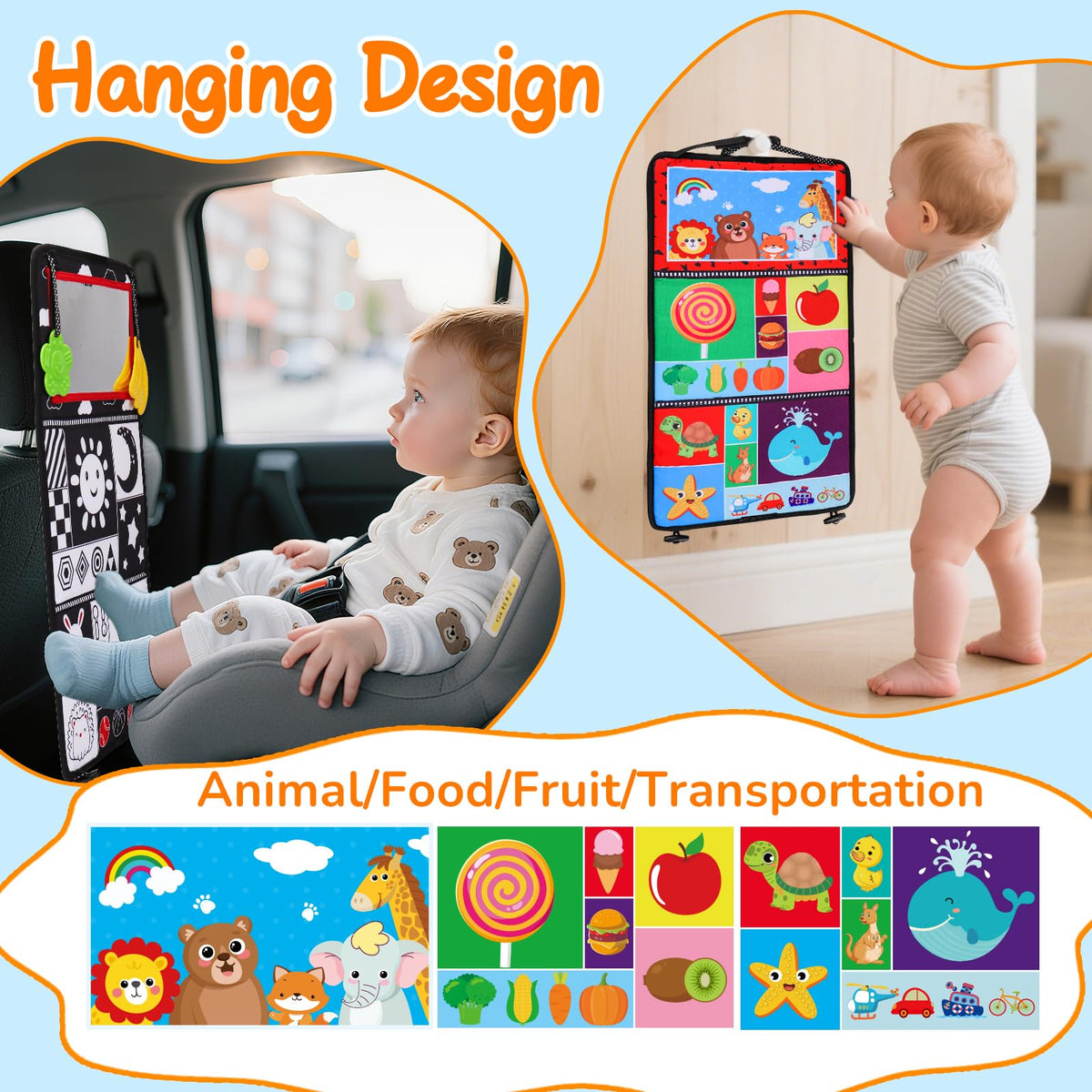 Basytodio sensory toy for 0-6 month olds promoting grasp and exploration