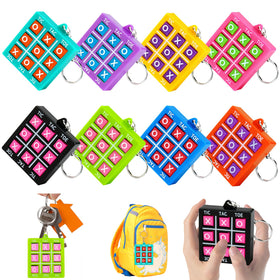 Basytodio Tic Tac Toe keychains colorful bulk pack ideal as party favors.