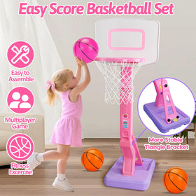 Basytodio toddler hoop with adjustable height helps growing kids refine shooting skills.